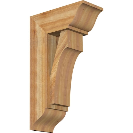 Ekena Millwork Westlake Traditional Rough Sawn Bracket w/ Offset Brace, Western Red Cedar, 8"W x 18"D x 30"H BKT0806X18X30WTL01RWR